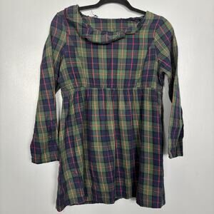 BERNINI Women’s Green Plaid School Yard Mock Collar Top Shirt Punk Emo Alt M